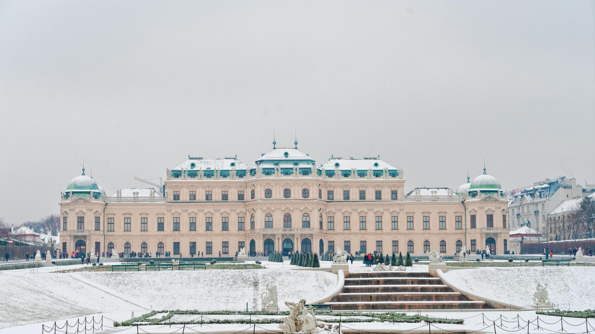 Belvedere Palace in Winter, Vienna