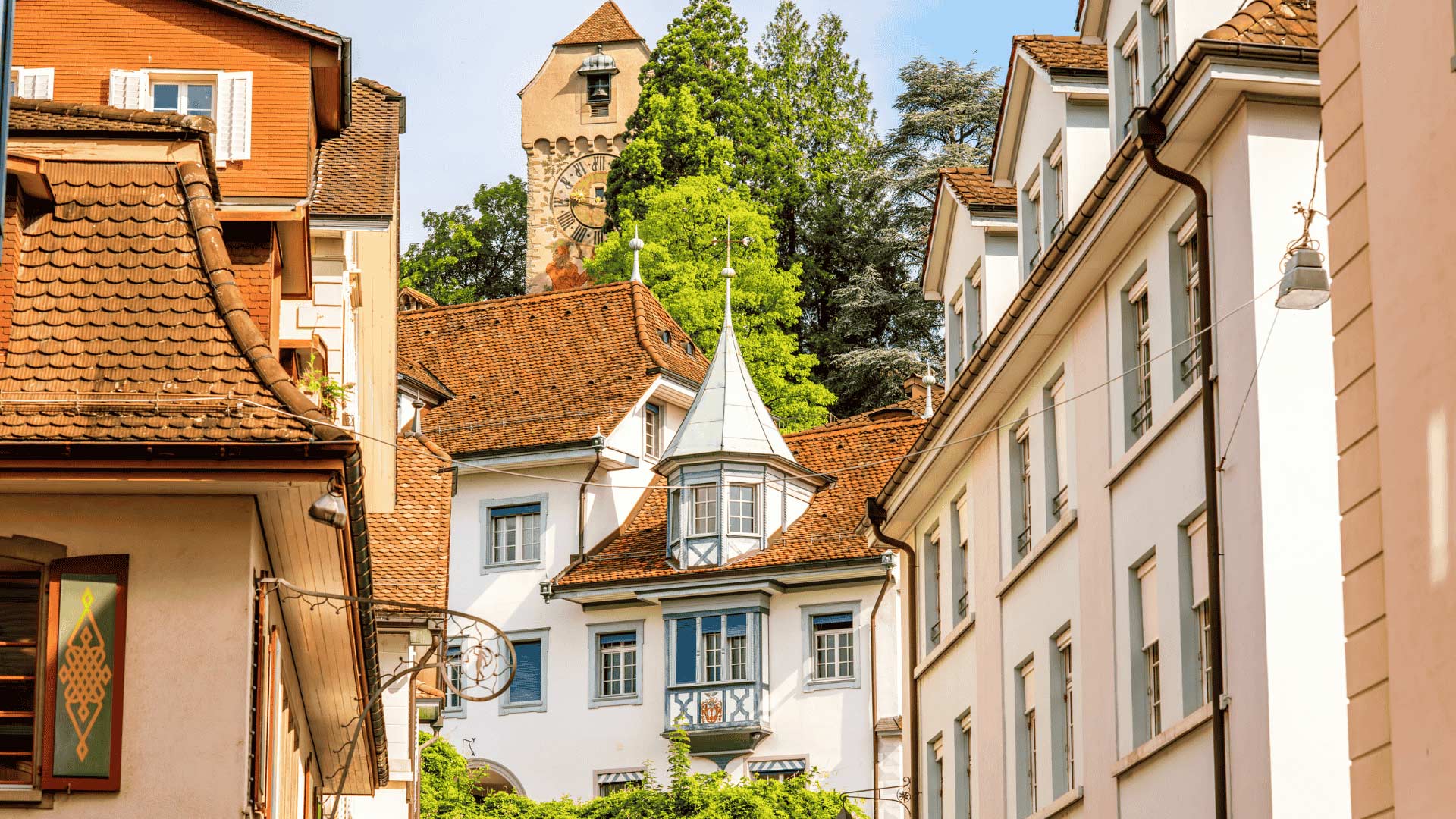 Charming street in Lucerne old town