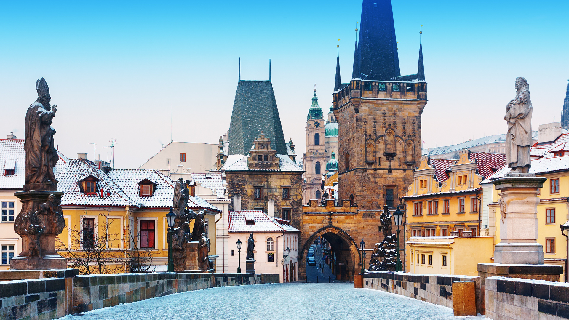 Charles Bridge in winter, Prague