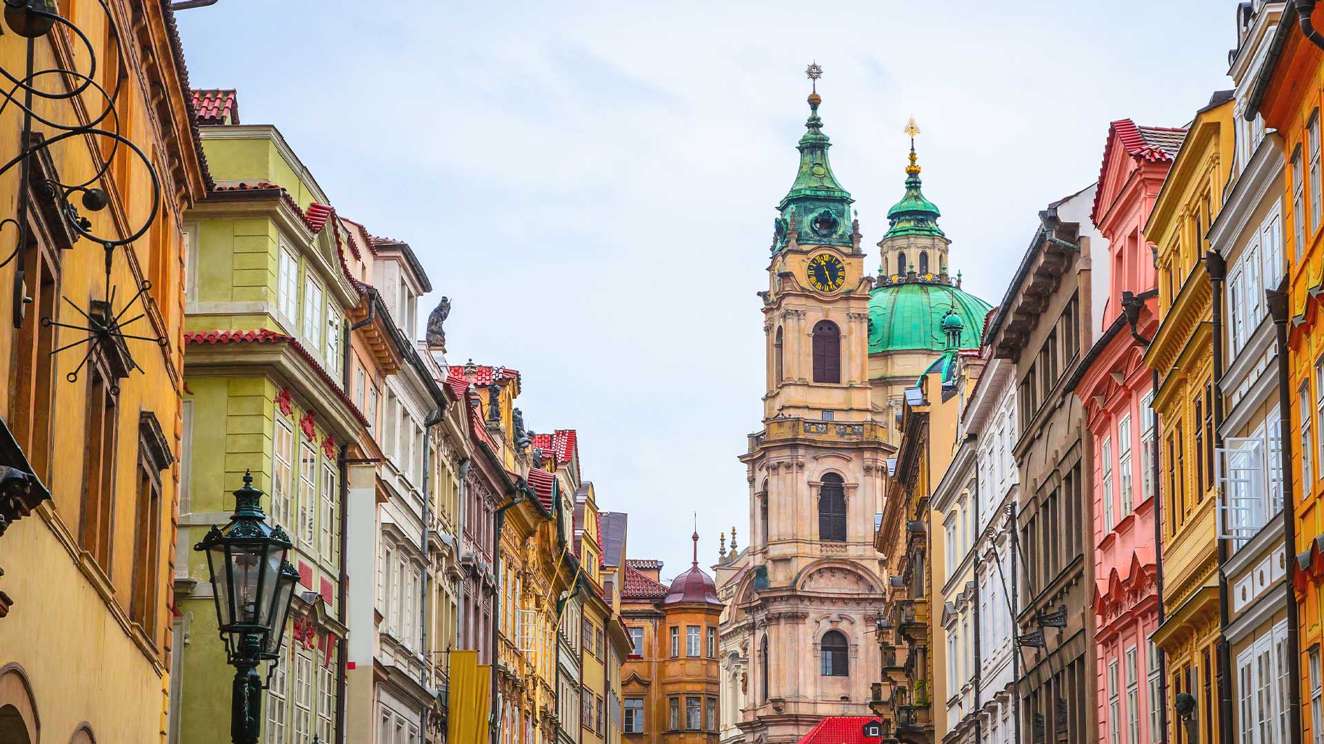Colorful facades in historic Prague