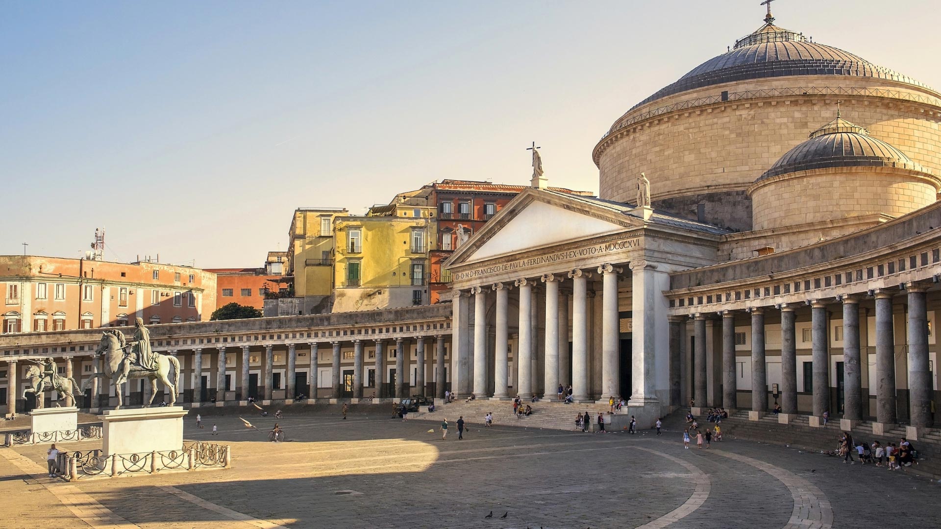 Naples main square and San Francesco di Paola church