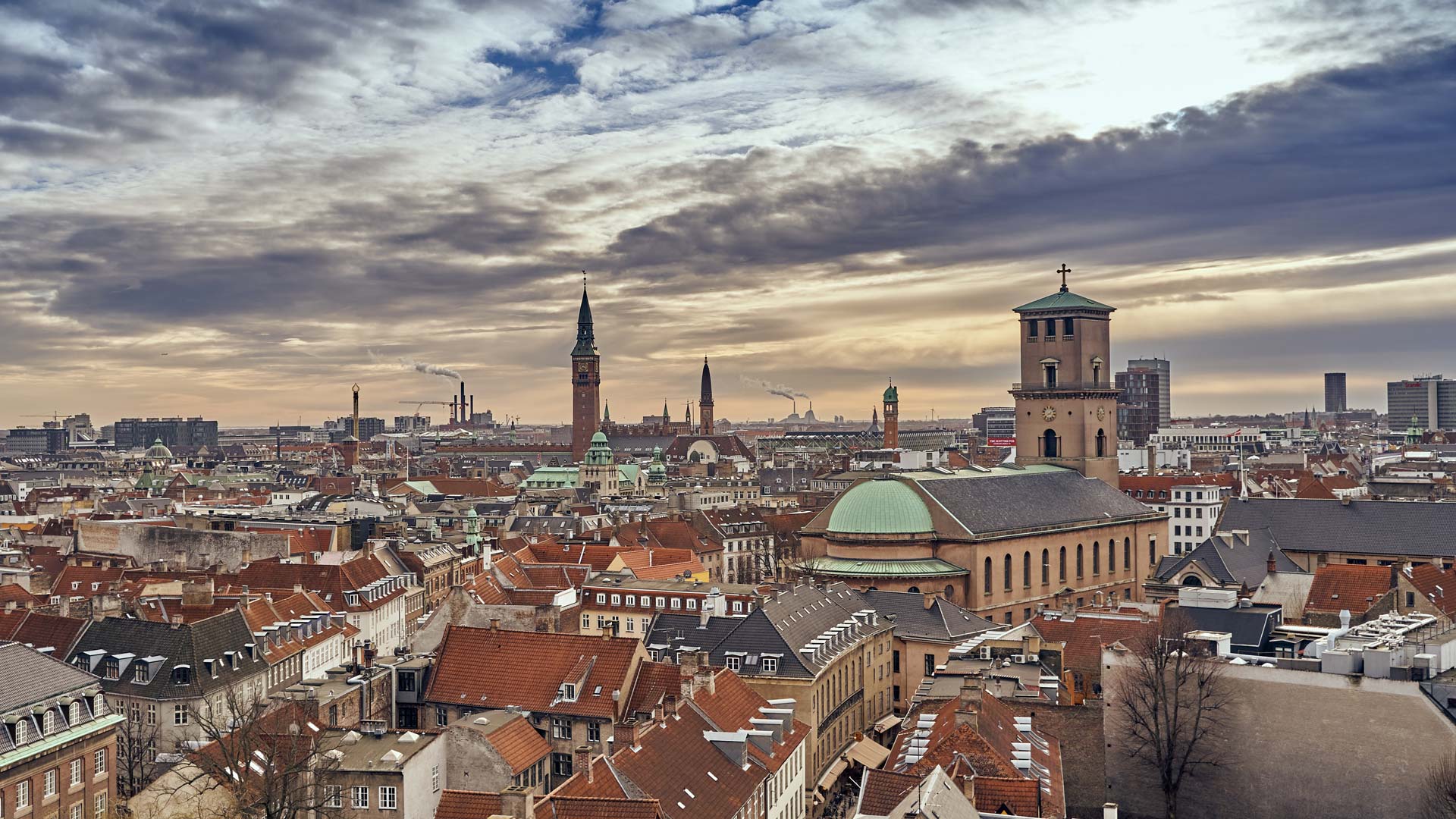 Wintery sky in Copenhagen, Denmark
