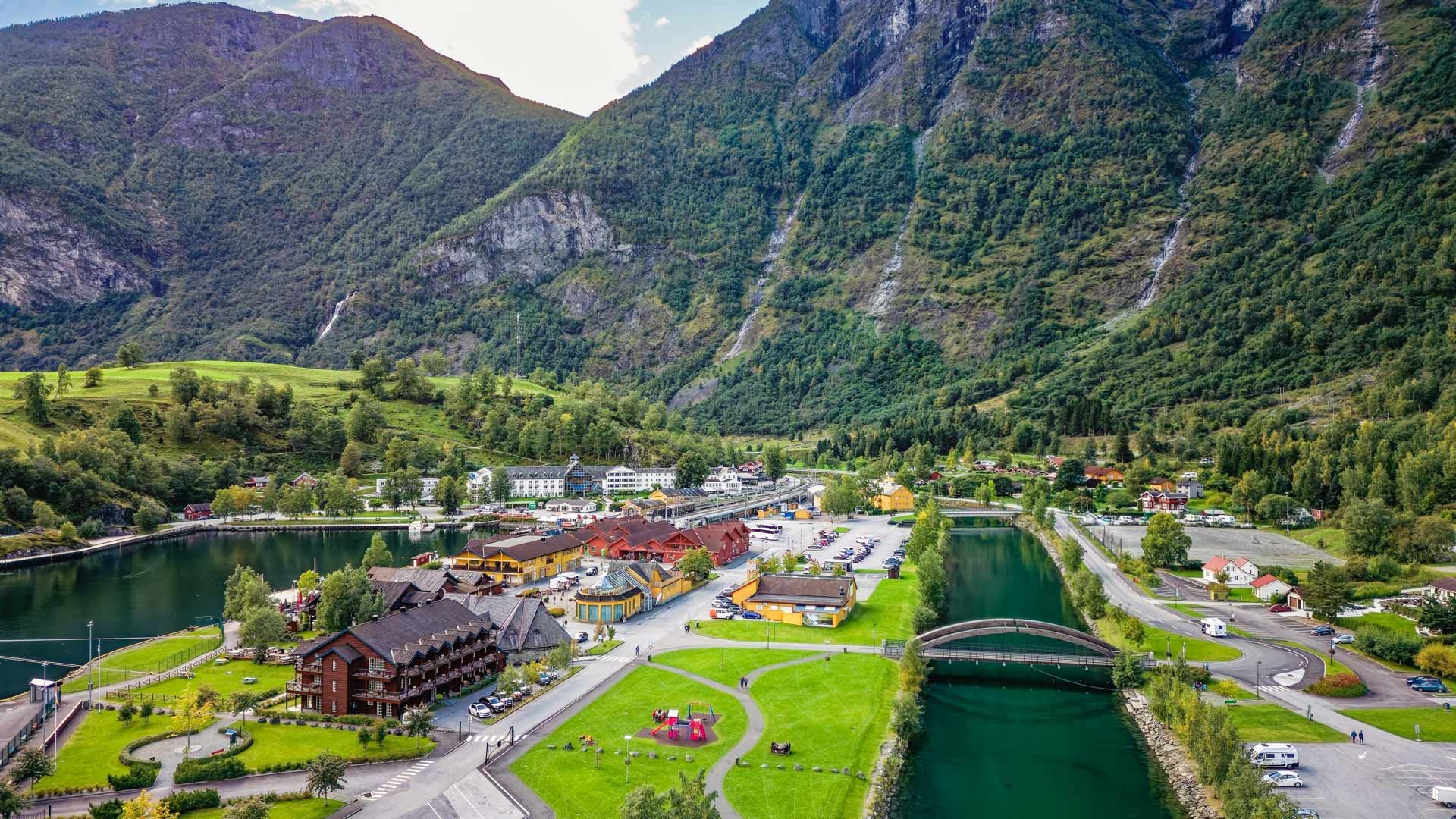 Flåm - village in Norwegian fjords