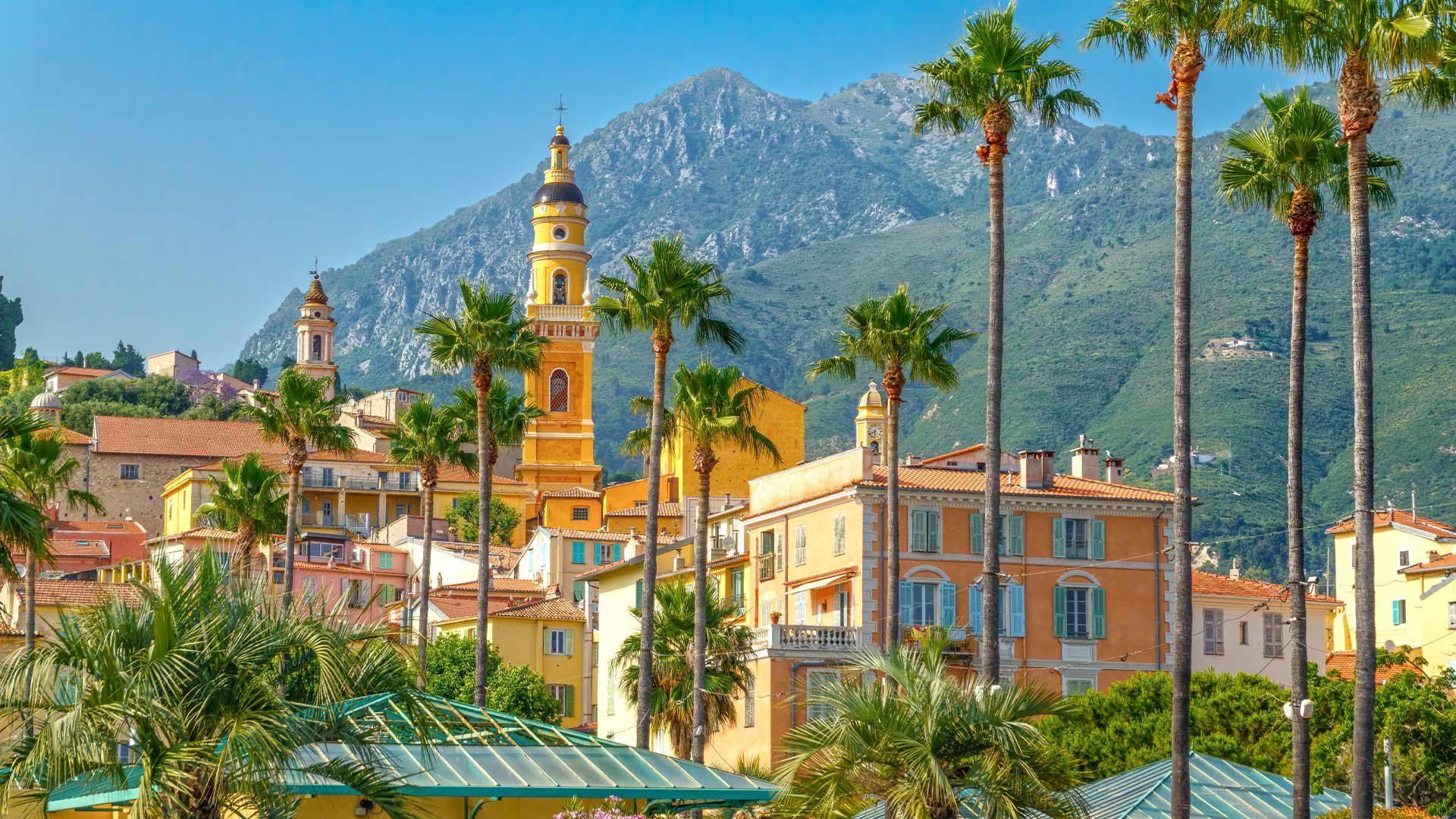 Scenic view of Menton on the French Riviera