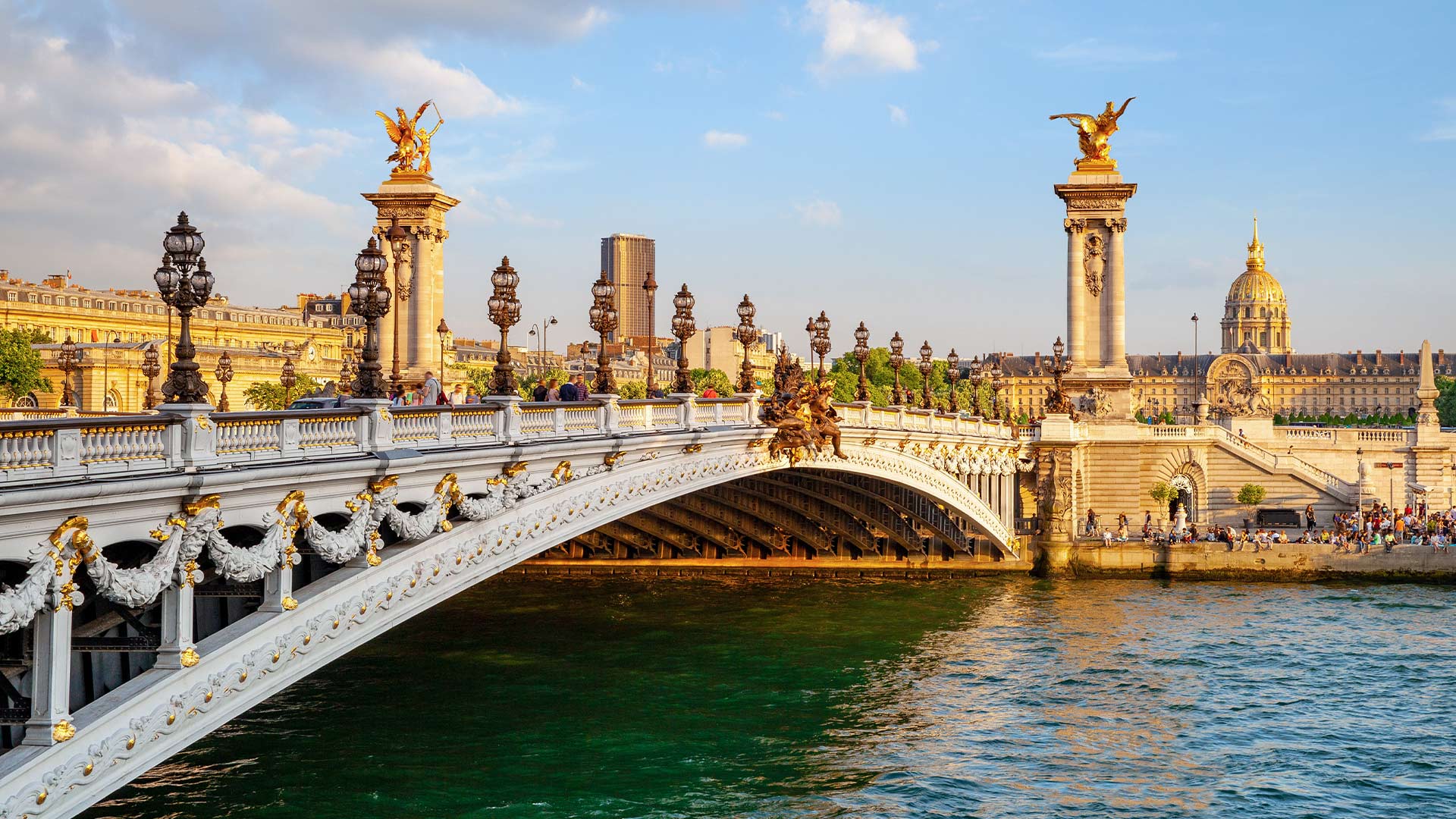 The Alexander III bridge over the River Seine, Paris 
