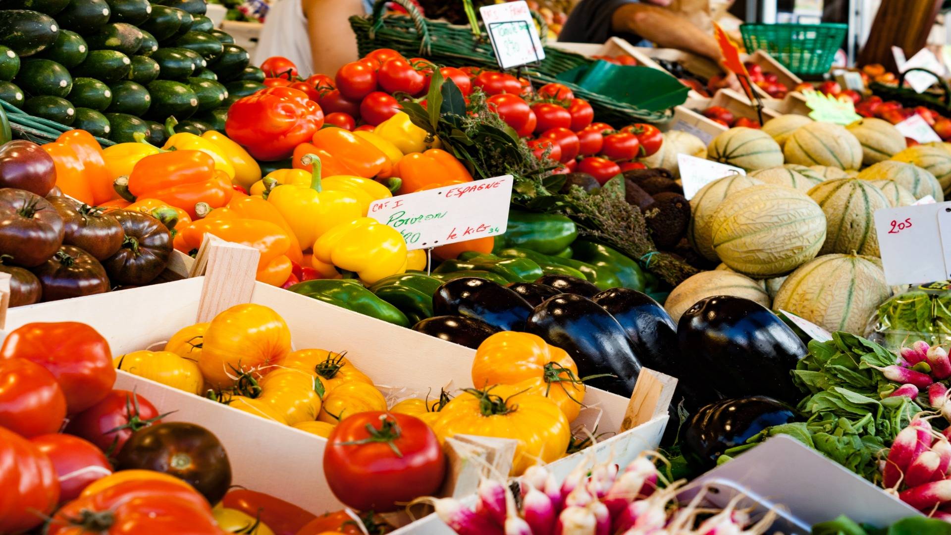 Vegetables at Cours Saleya market in Nice, France