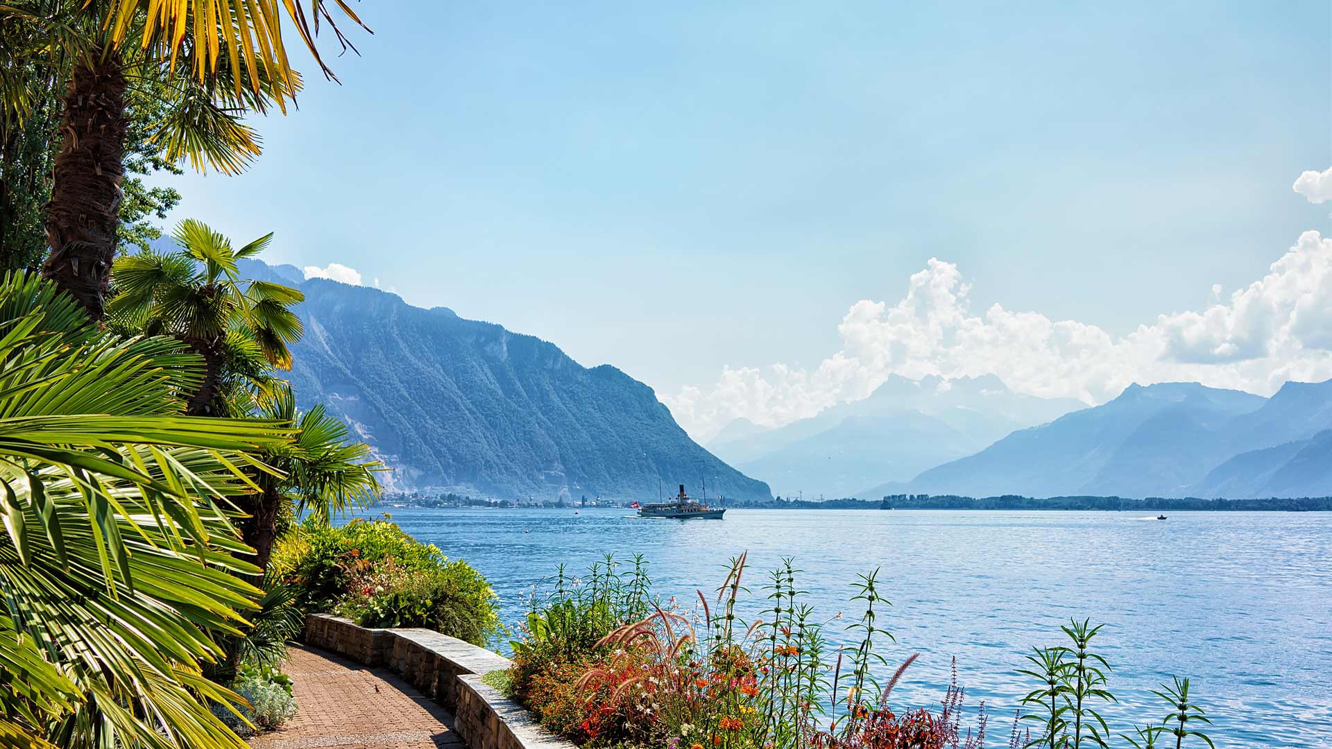Geneva lake in Montroux, Switzerland