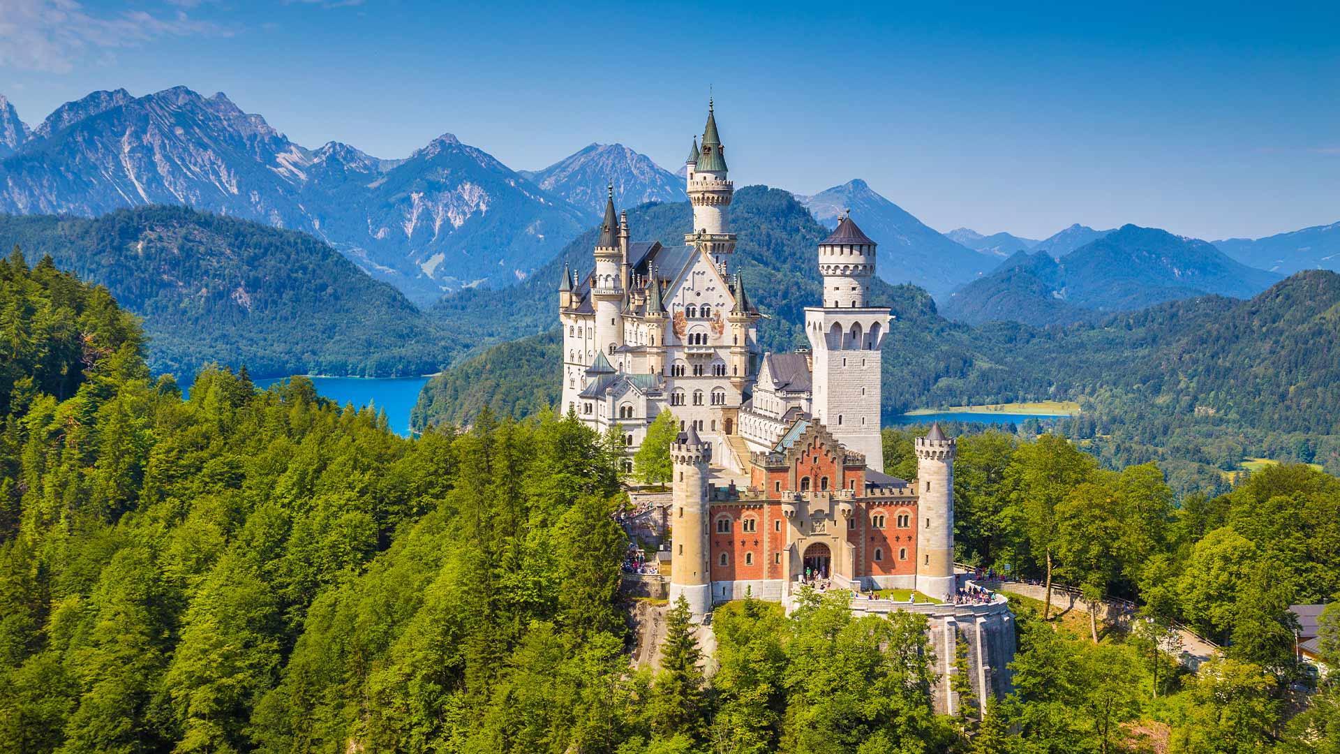 Beautiful view of Neuschwanstein Castle builded in 19th-century, Bavaria, Germany