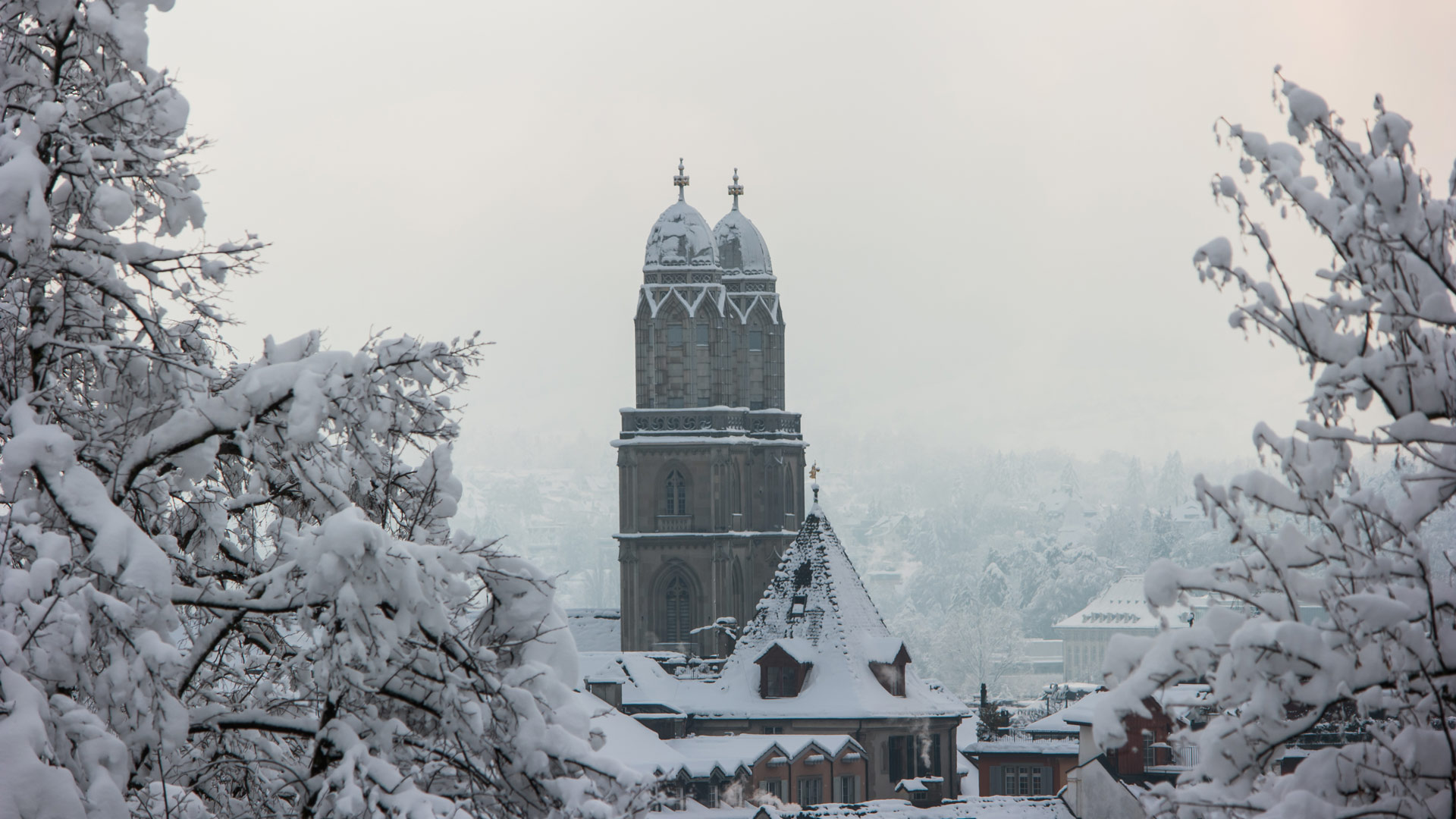 Grossmunster church towers, Zurich