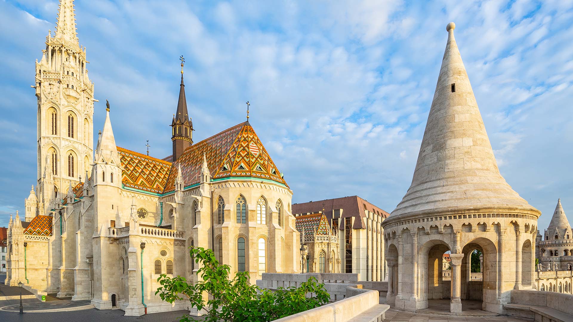 Matthias Church with Fisherman’s Bastion tower in Budapest