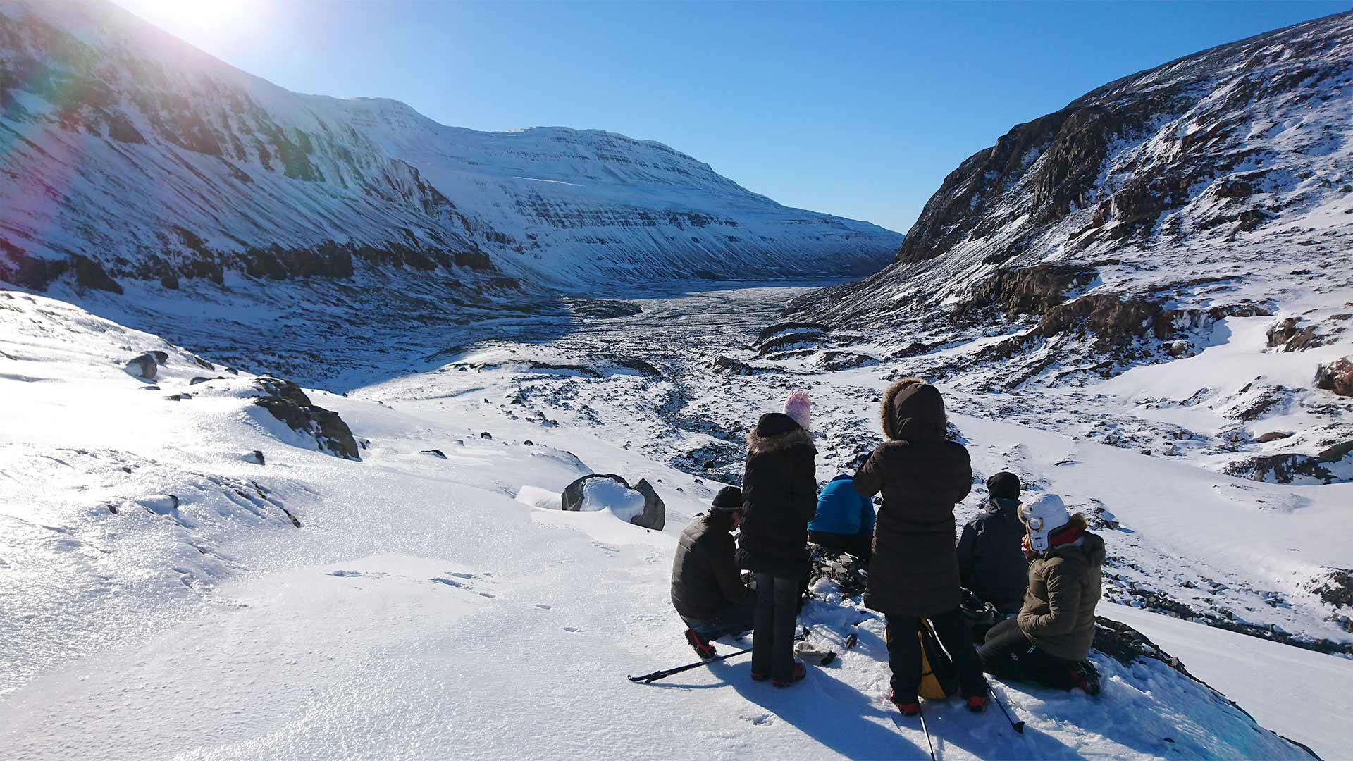 Hiking during winter in Iceland