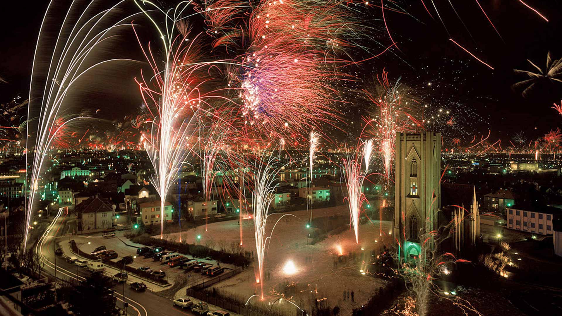 New Year's Fireworks in Reykjavík
