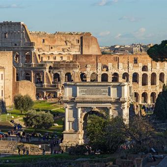 The Colosseum in Rome at sunset