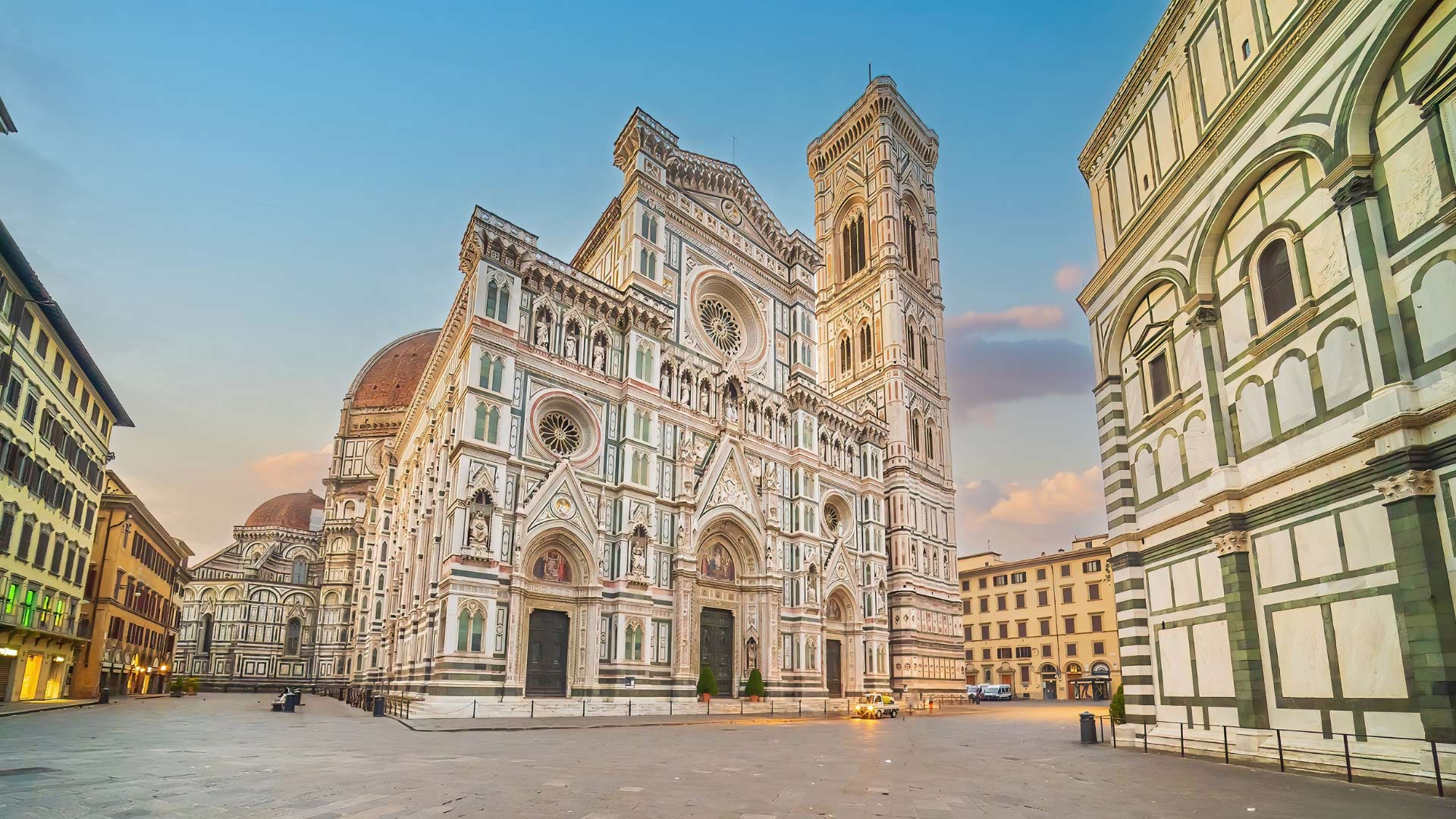 Famous marble-fronted church Santa Maria Novella Florence