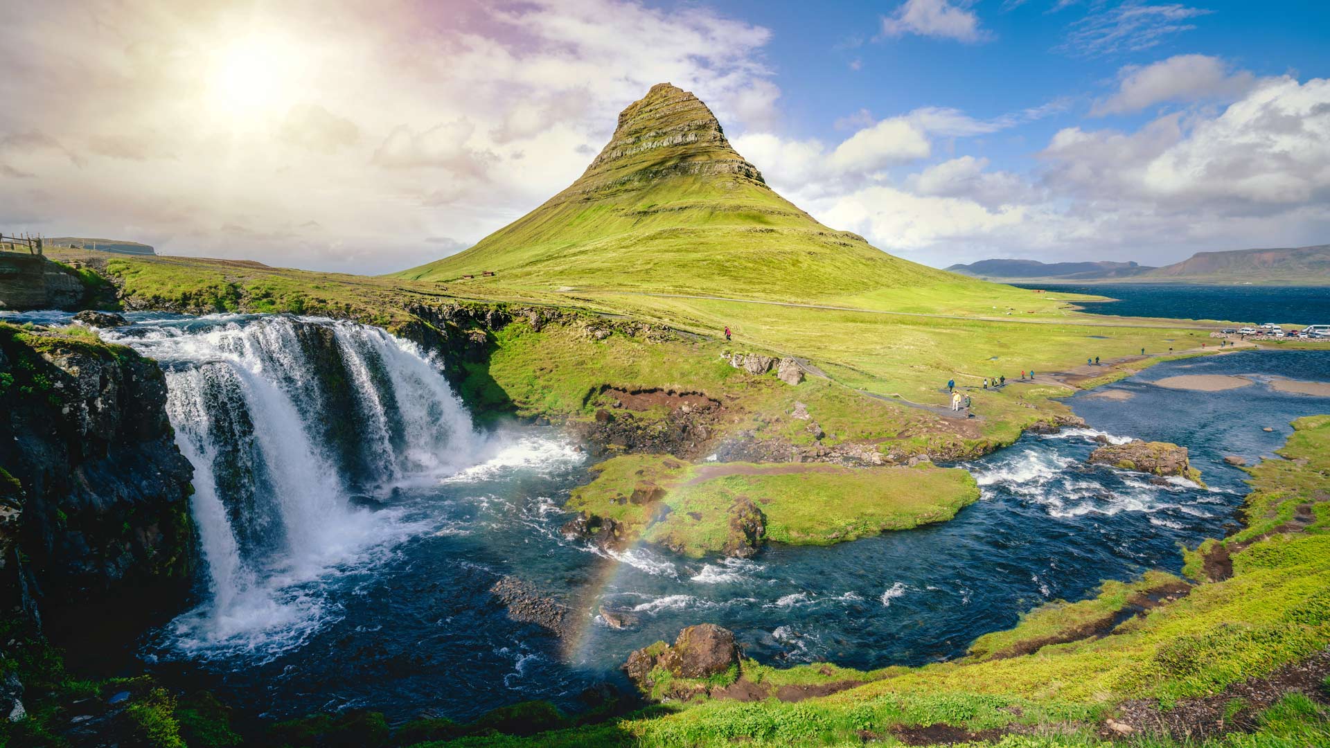 Summery landscape of Kirkjufell mountain, Snæfellsnes Peninsula, Iceland