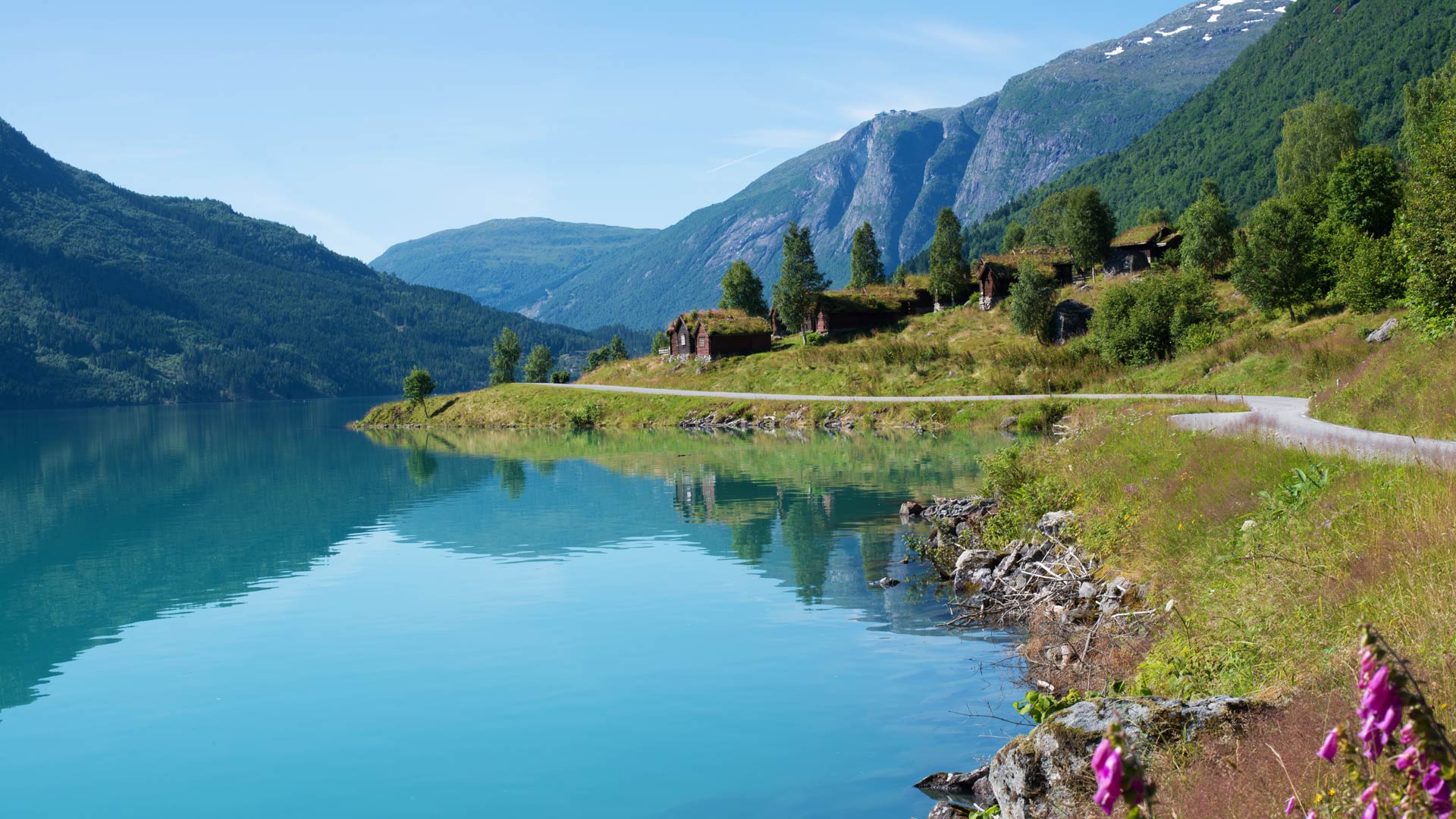 Lodalen valley near Loen village in summer, Norway