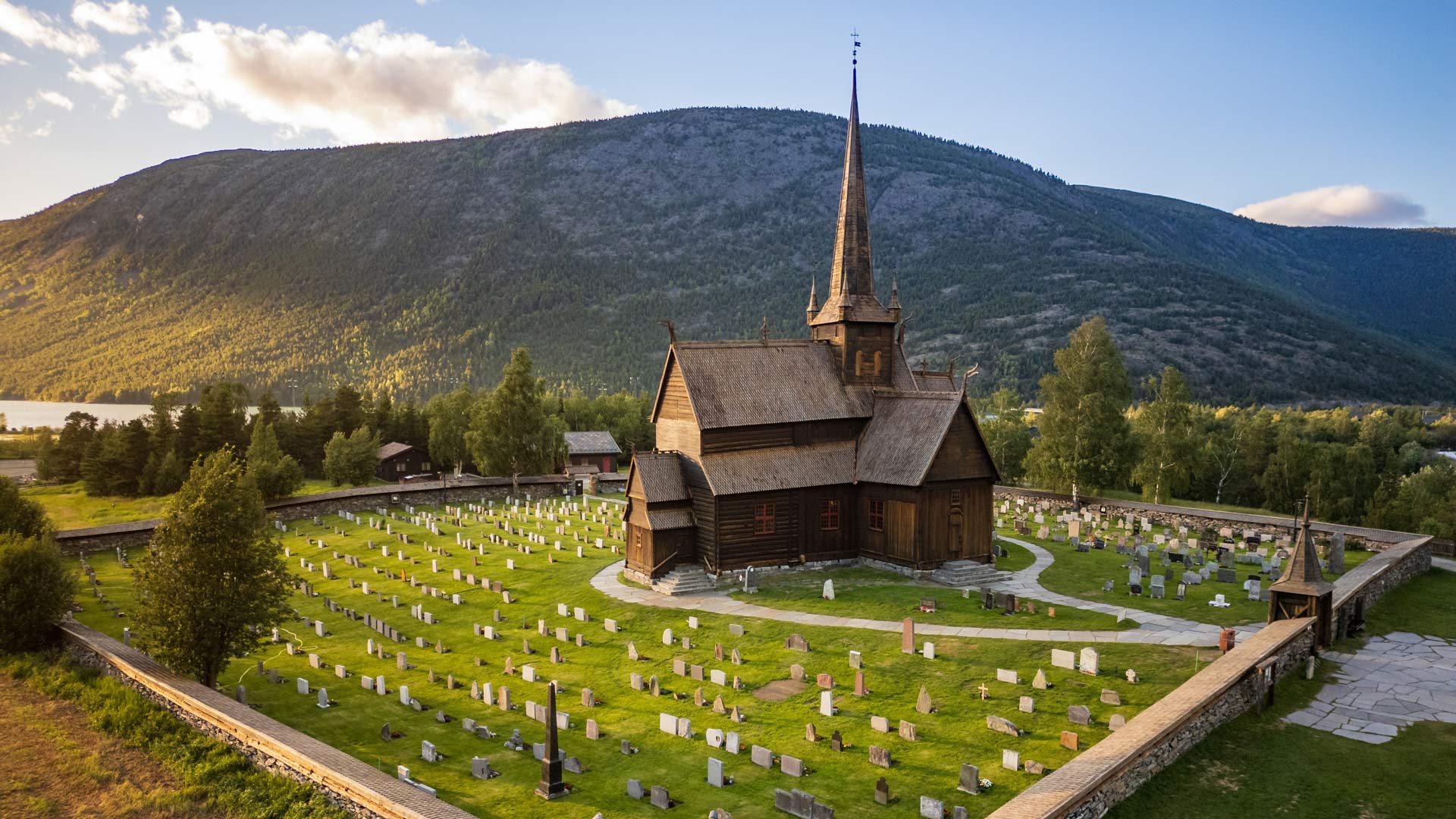 Lom Stave church in Fossbergom, Norway