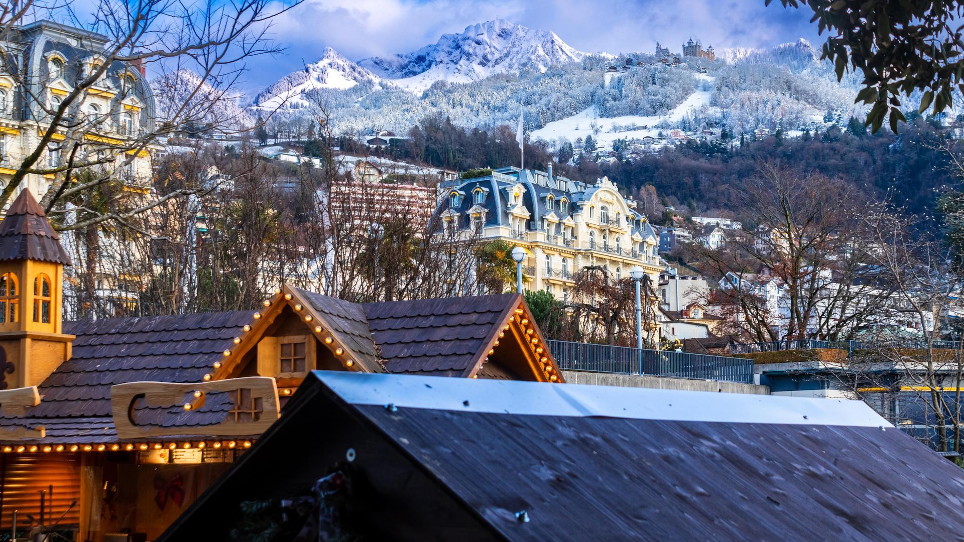 Montreux in winter, Switzerland 