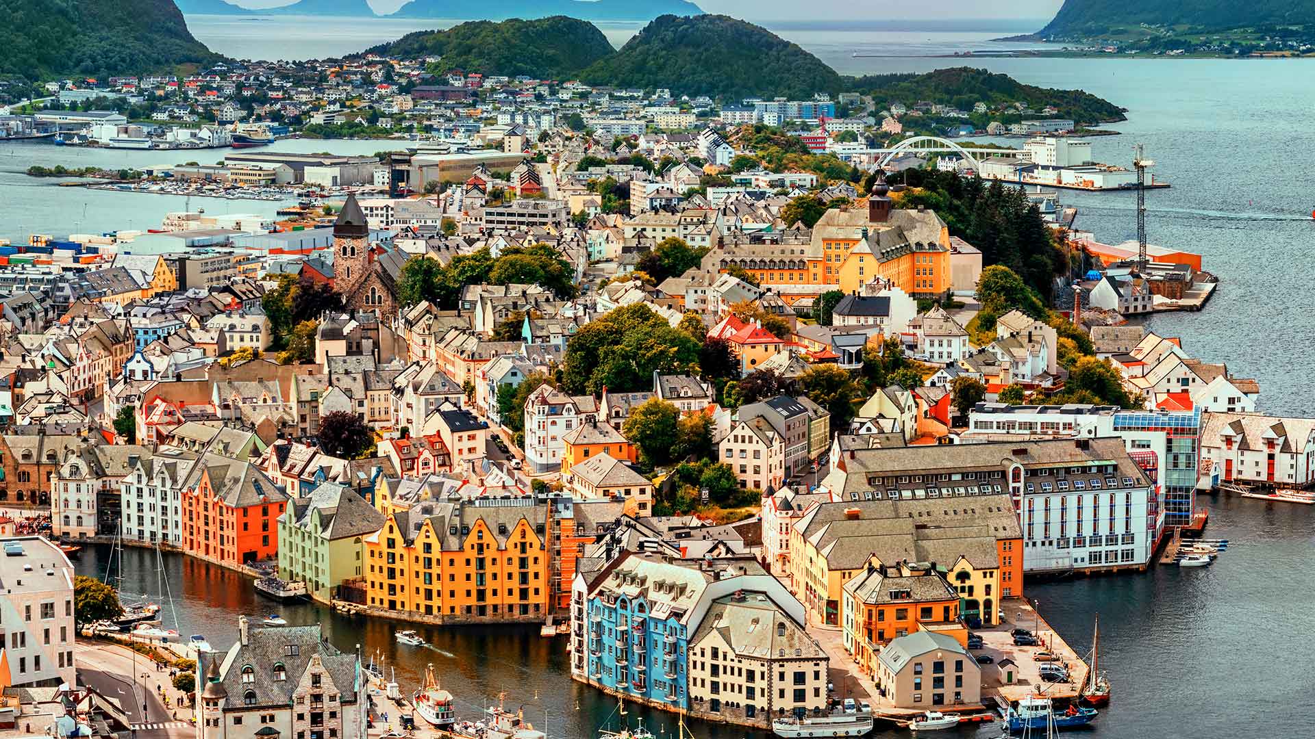 View over Ålesund town