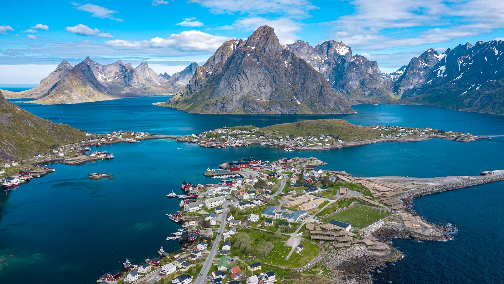 Overview of Reine from Reinebringen, Lofoten