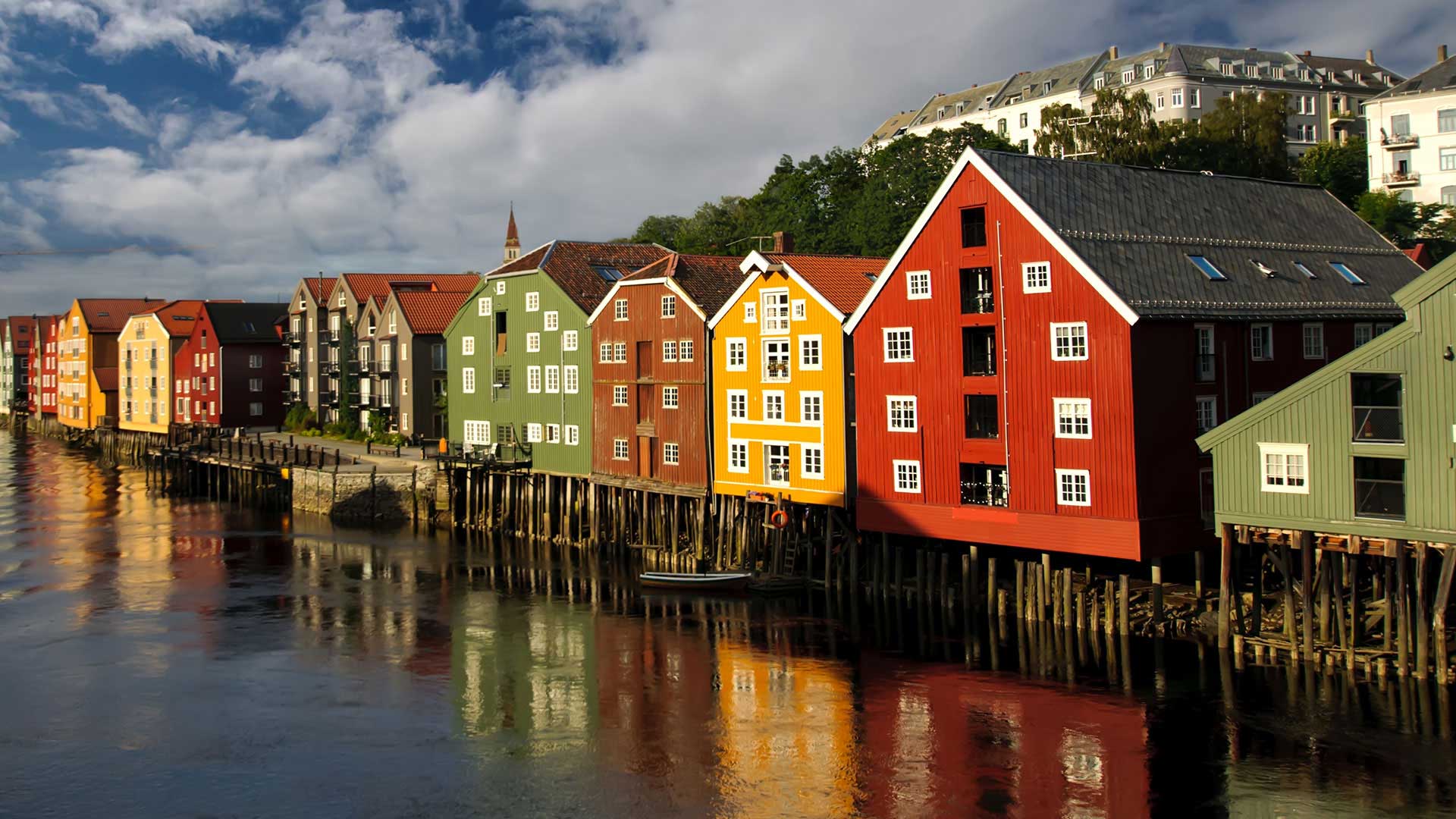 Trondheim wooden houses on stilts