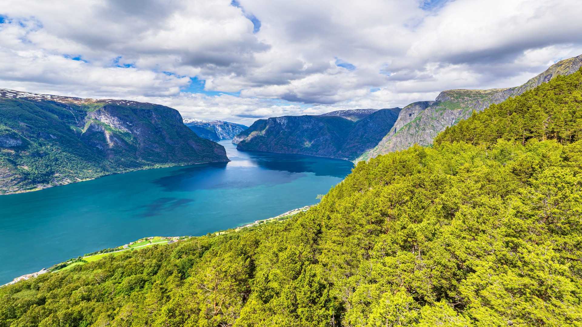 View from Stegastein viewing platform in Norway