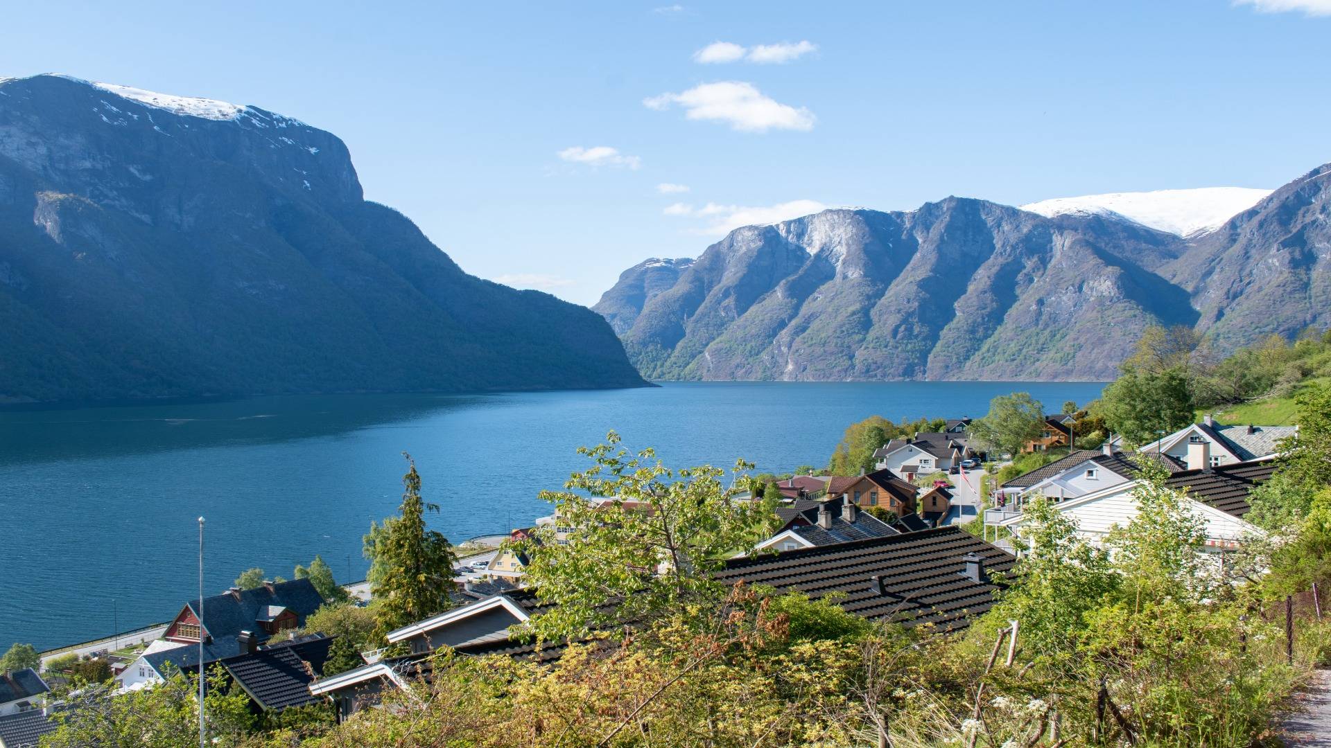 View of the fjord from Flåm village, Norway