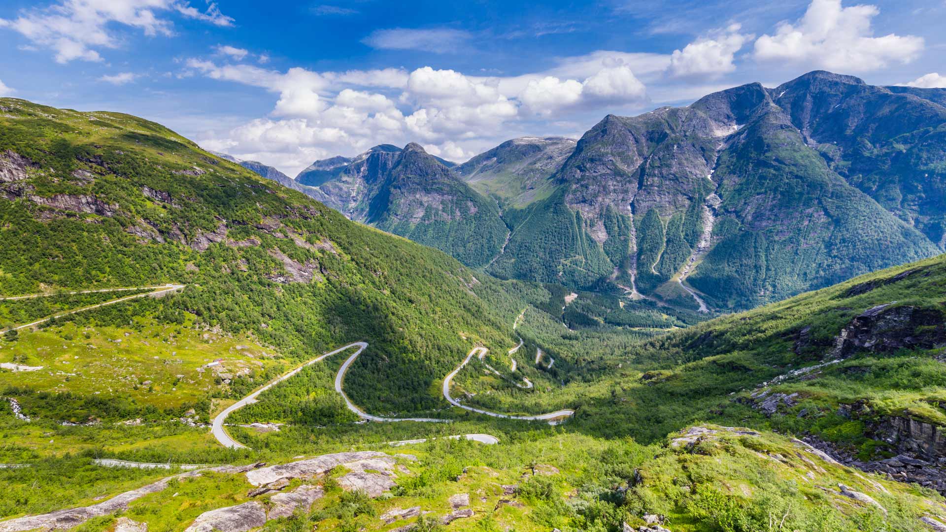 Panoramic view from Utsikten viewpoint, Gaularfjellet, Norway