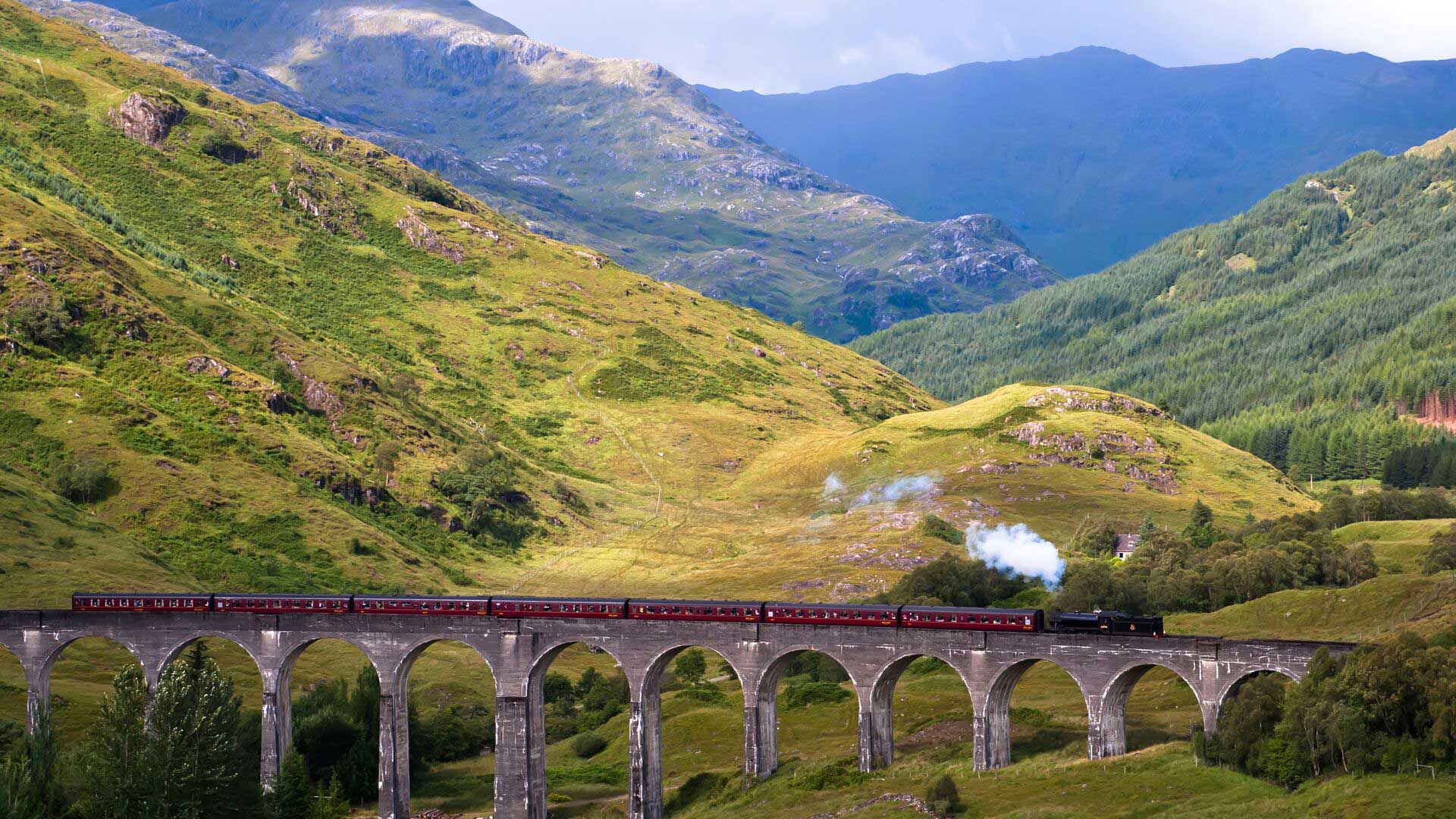 Glenfinnan Viaduct in Scotland