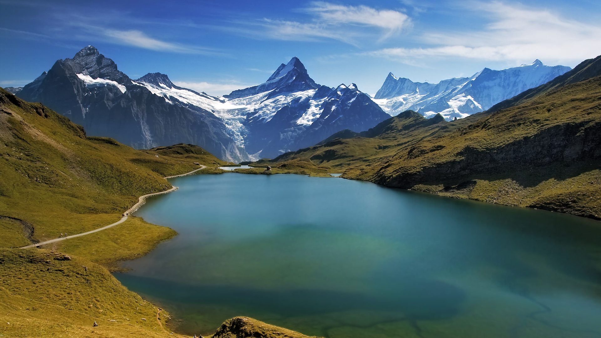 Bachalpsee lake in Swiss Alps