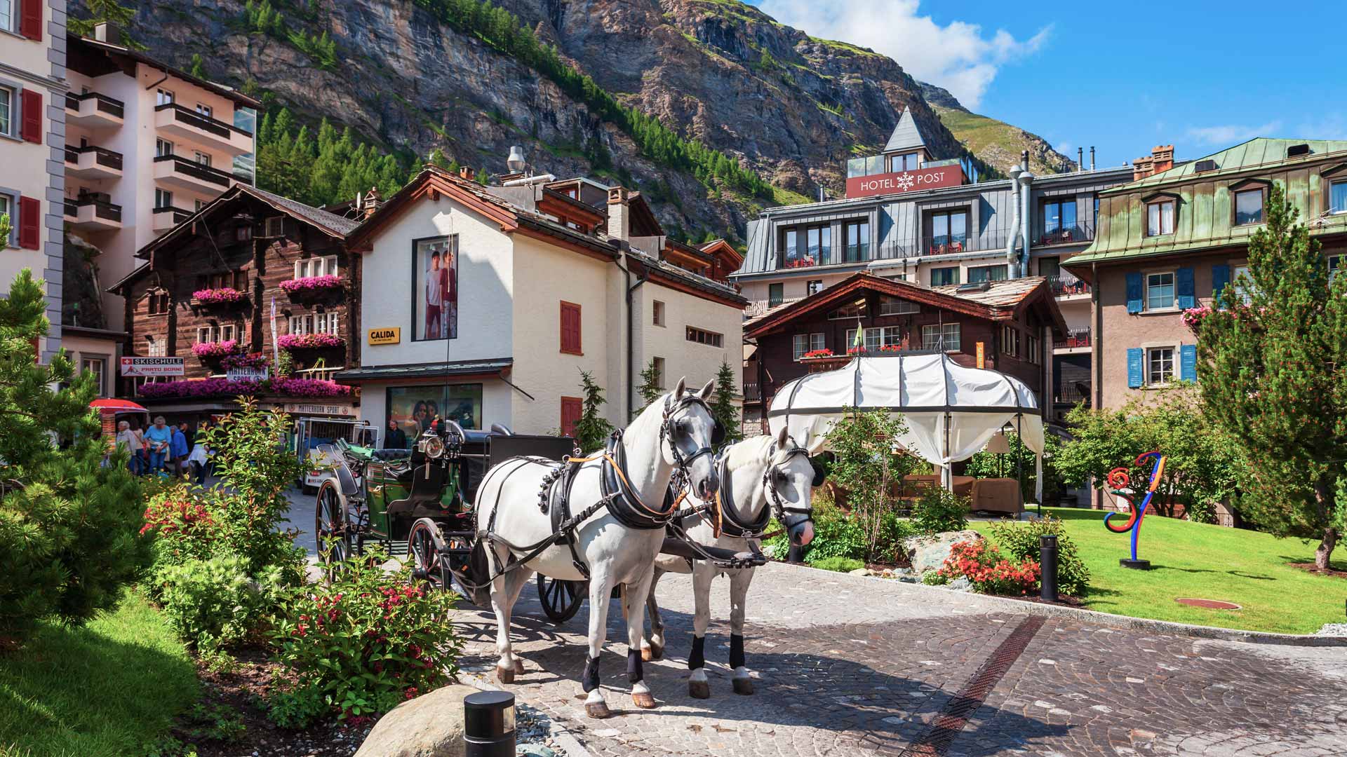 Traditional houses in Zermatt village