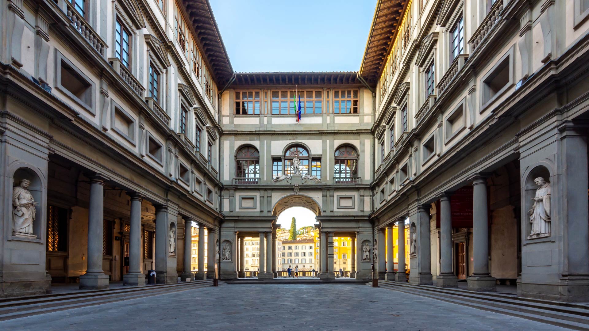 Exterior of Uffizi Gallery in  Florence ,Italy
