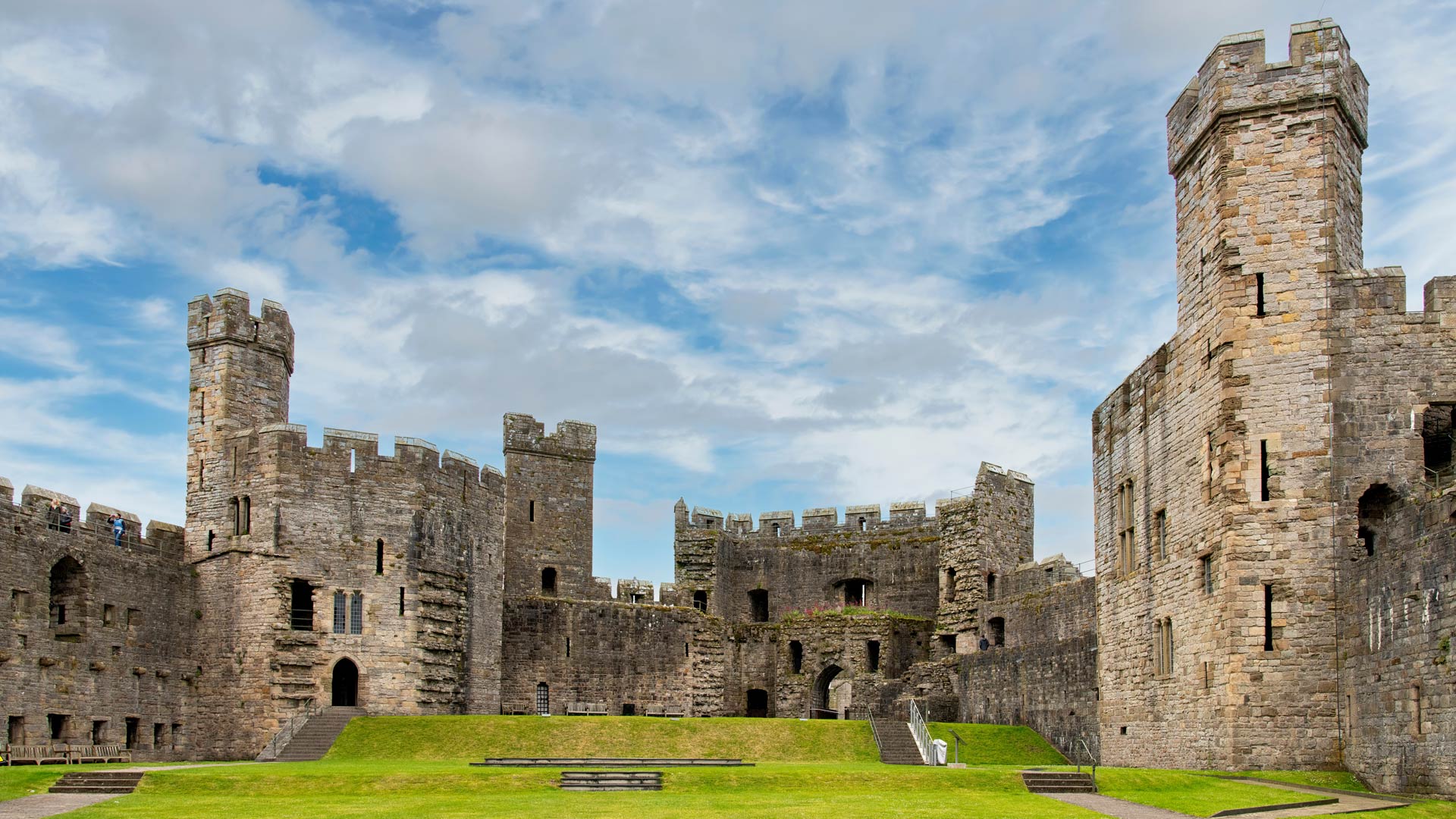 Courtyard of medieval fortress - Caernarfon Castle