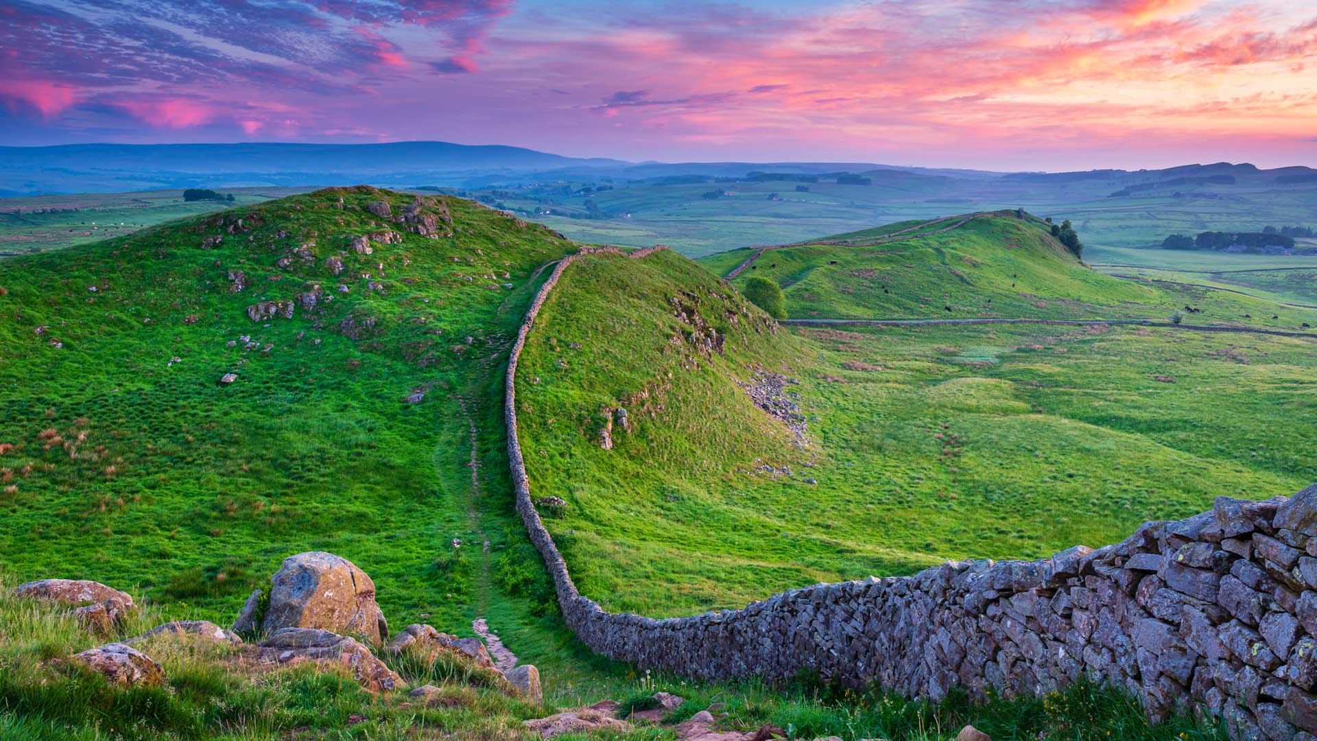 Handrian's wall at Sunset