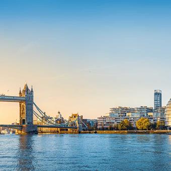 London skyline at sunset