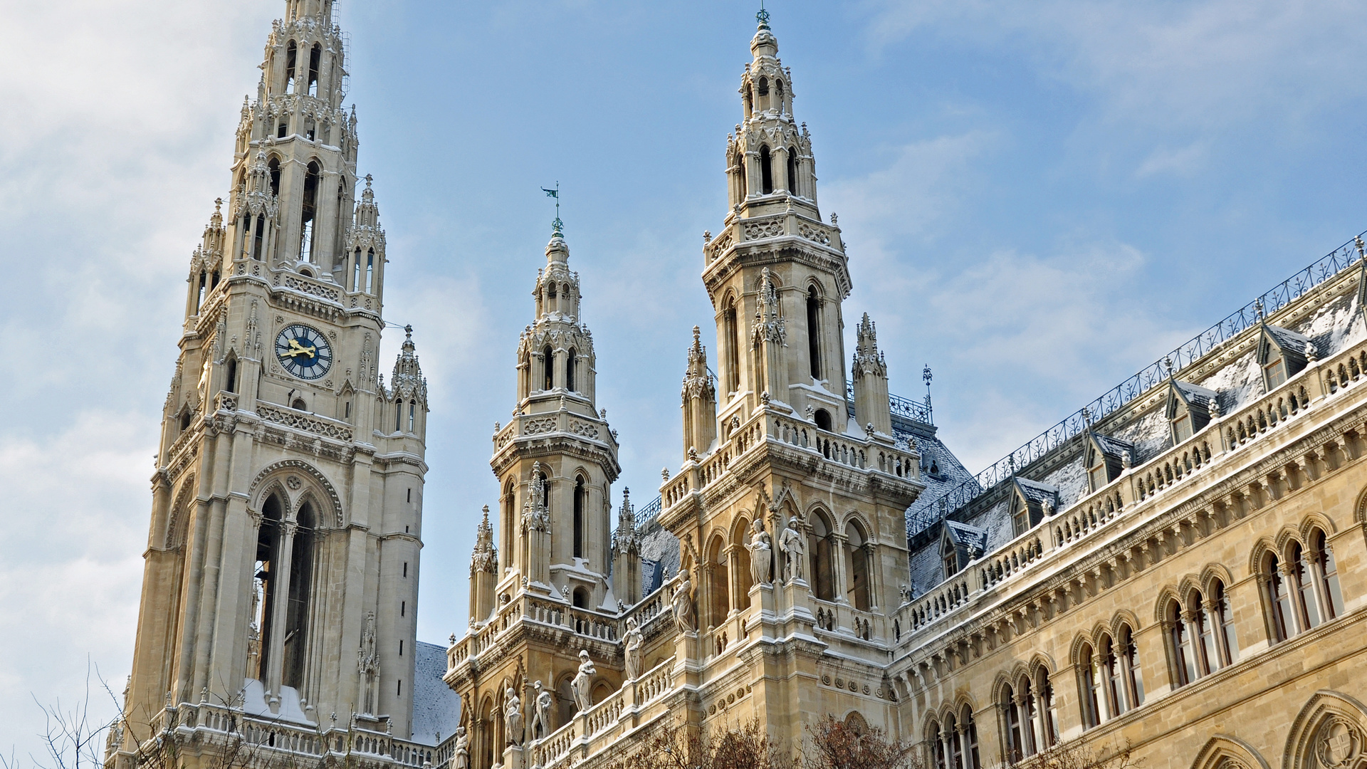 View of Vienna City Hall in winter