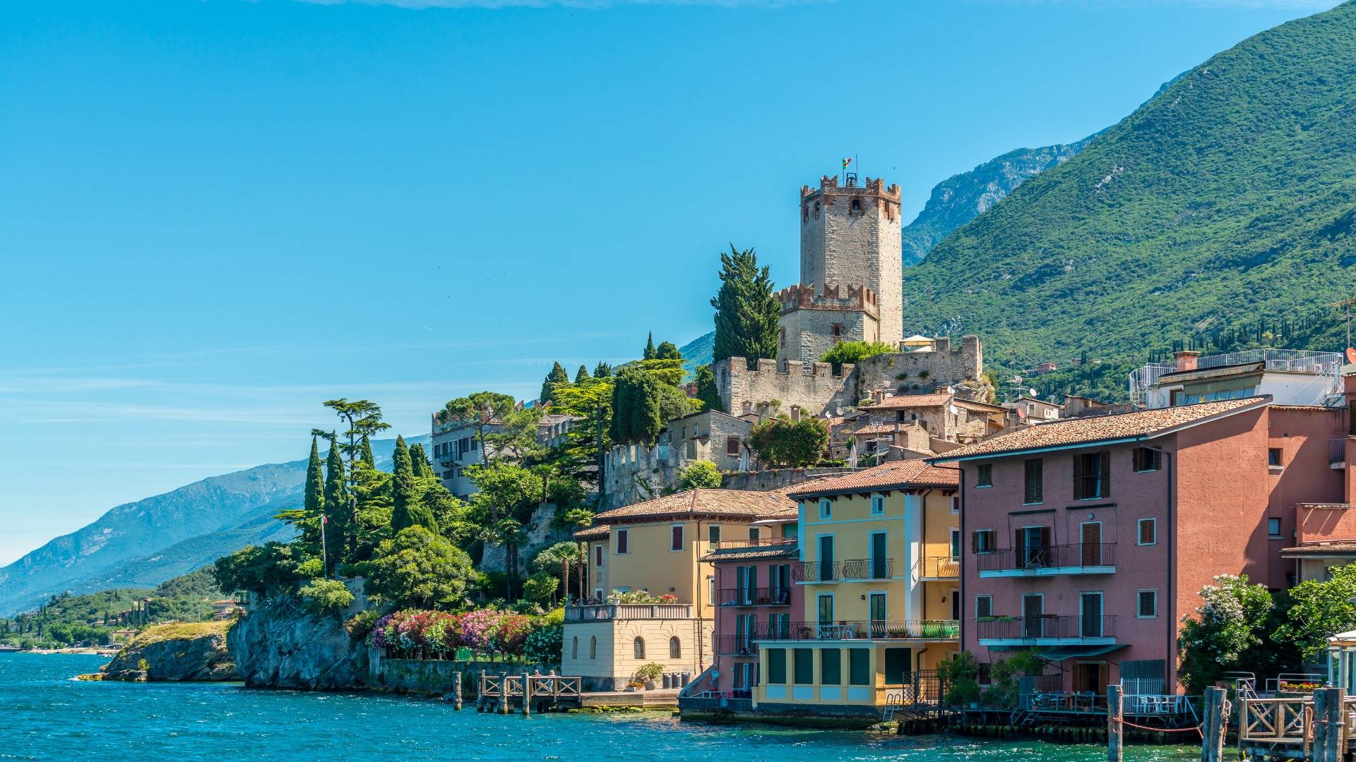 view of the old town in Malcesine Lake Garda
