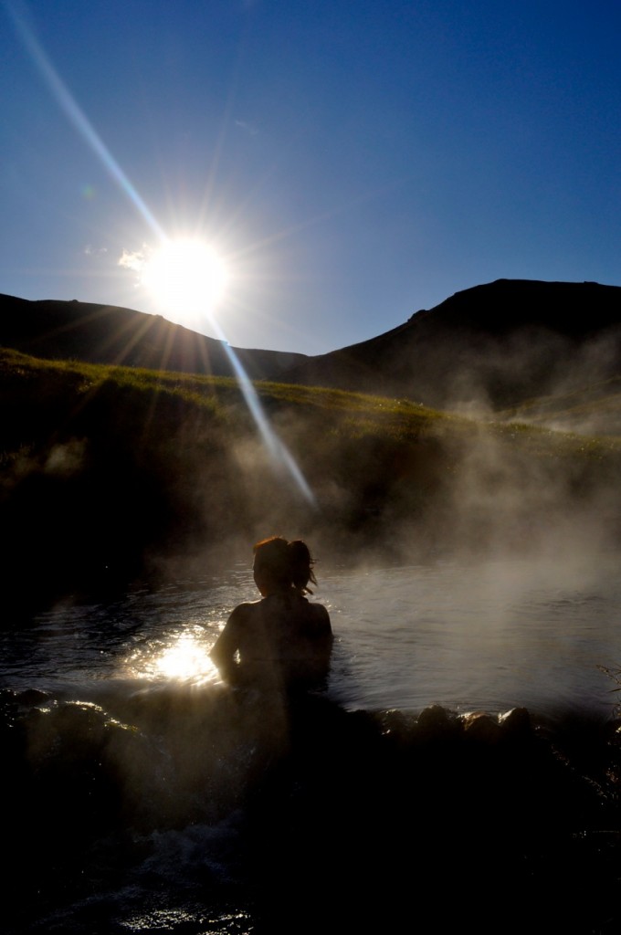 “Outside of Hveragerði there is a hiking trail for 1.5 hours up to a Hot River. It was after 7 PM and we were kind of lazy to do this hike so we asked a guy who just came back if it's worth to go up there. His answer: