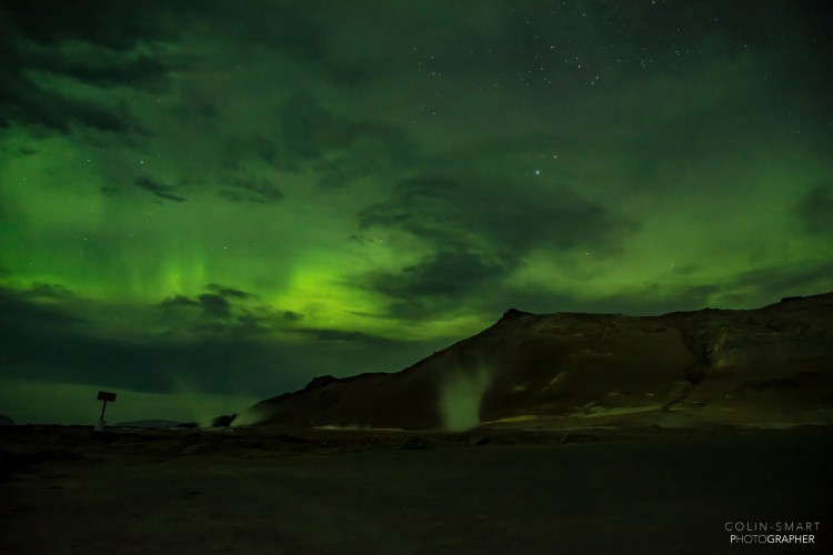Colin Smart - lights over Hverir in North Iceland