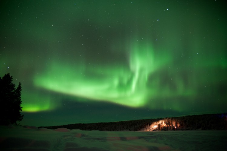 The northern lights dancing over Lapland in 2013.