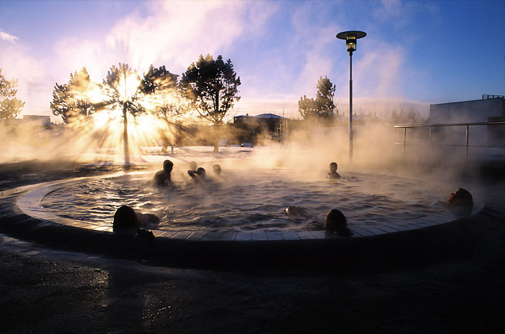 The spacious hot pots at Laugardalur are a great place to relax, and the emormous pools thre also have a waterslide those who like a little more excitement mixed in with their swim.