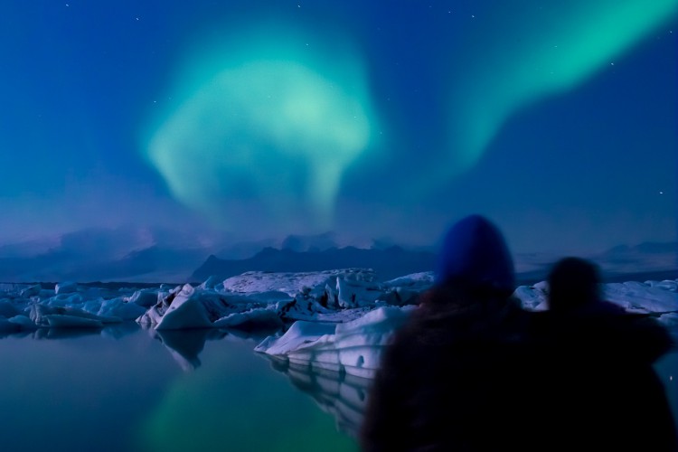 Nordic Visitor traveller Julien Vivenot spotted these northern lights over the Jökulsárlón glacier lagoon in November 2014.