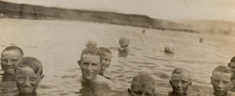 Local bathers enjoy the warm waters of what is now known as the Secret Lagoon. (Source: Secret Lagoon)