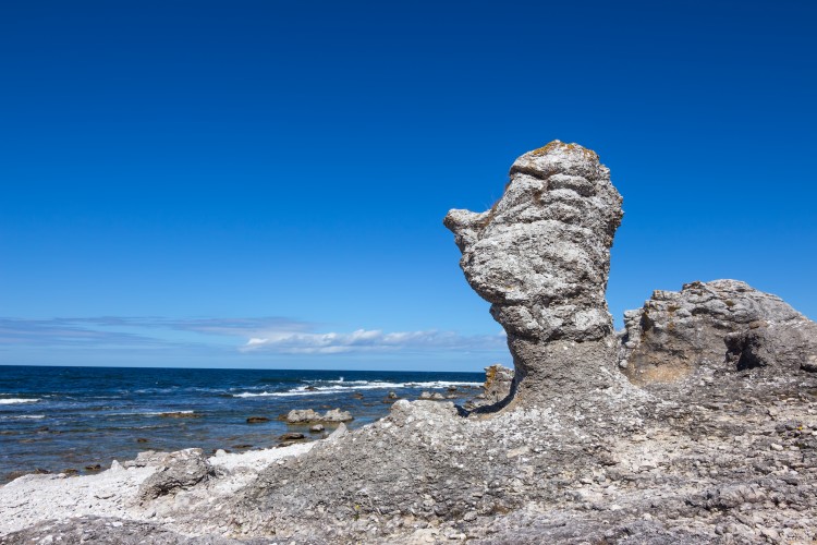 The raukur on Fårö island were created by centuries of sea erosion.