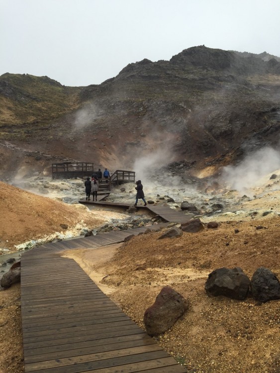 The Seltún geothermal area is an attraction for all the senses... dazzling to look at, with a pungent scent of sulfur.