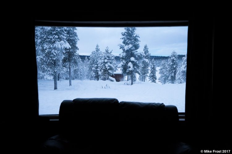 View from accommodation in Kiruna, Sweden