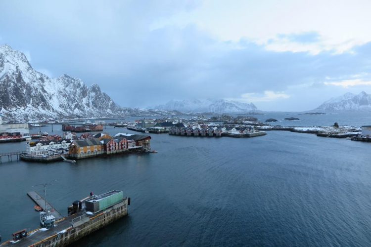 View over Svolvær, Lofoten in northern Norway