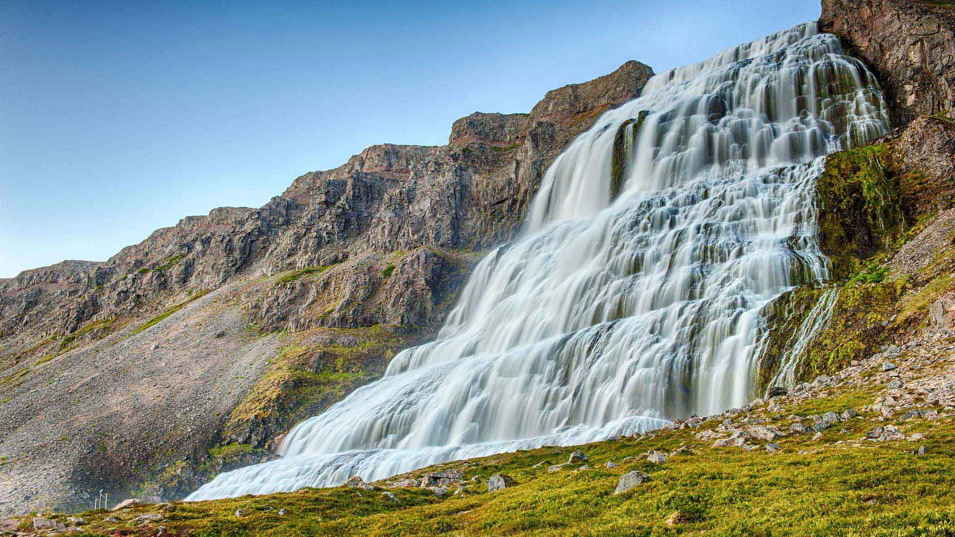 Dynjandi waterfall in Iceland's Westfjords region