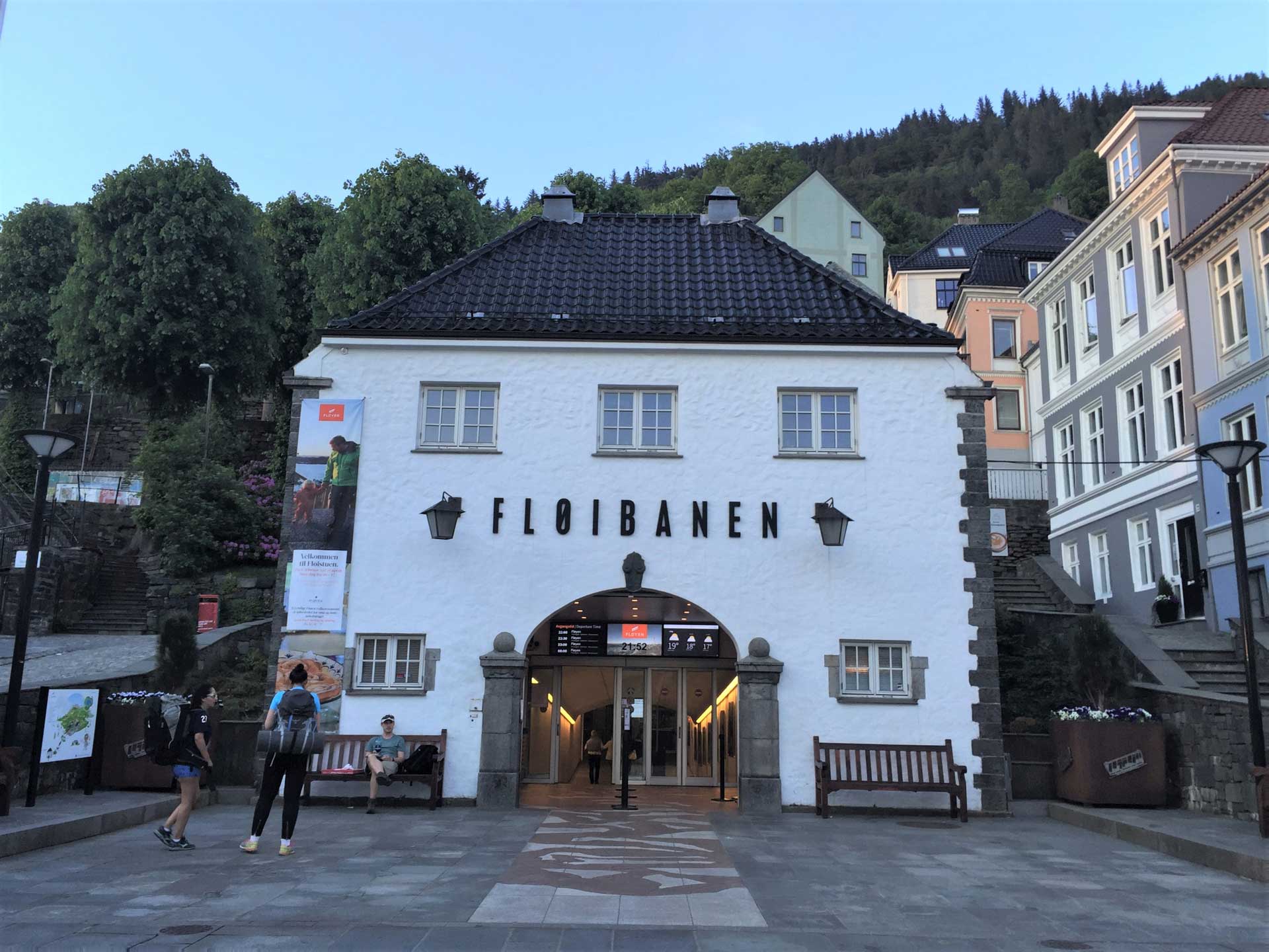 Fløibanen station in the city centre of Bergen, Norway