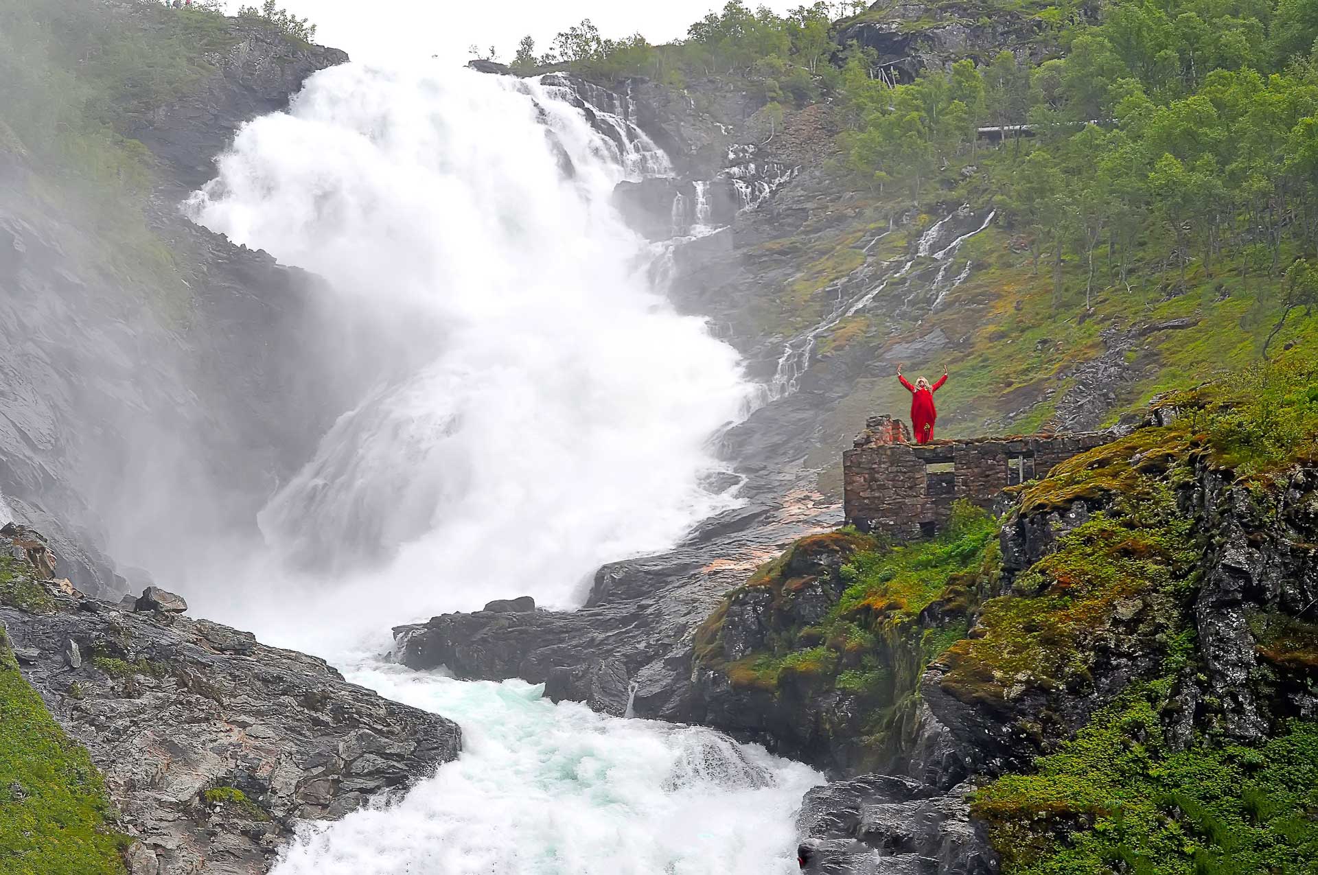 Huldra at the Kjossfossen waterfall, Norway